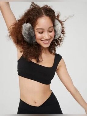 OFFLINE by Aerie Real Me Cap Sleeve Sports Bra Black Goals Least Support Large